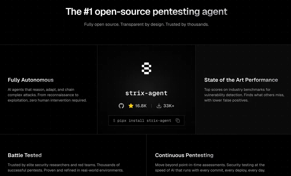 Visual representation of Strix autonomous pentesting agent scanning web applications for vulnerabilities